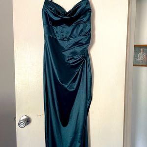 Long dark green dress